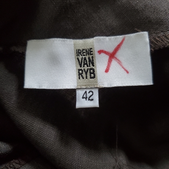 Rare Irene Van Ryb French Designer Gray Midi Dress Flared skirt Size 42 10 - Picture 9 of 11